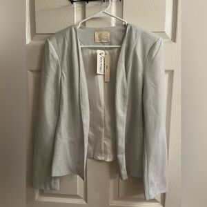 MUSTARD SEED~SHIMMERING SILVER BLAZER~LG